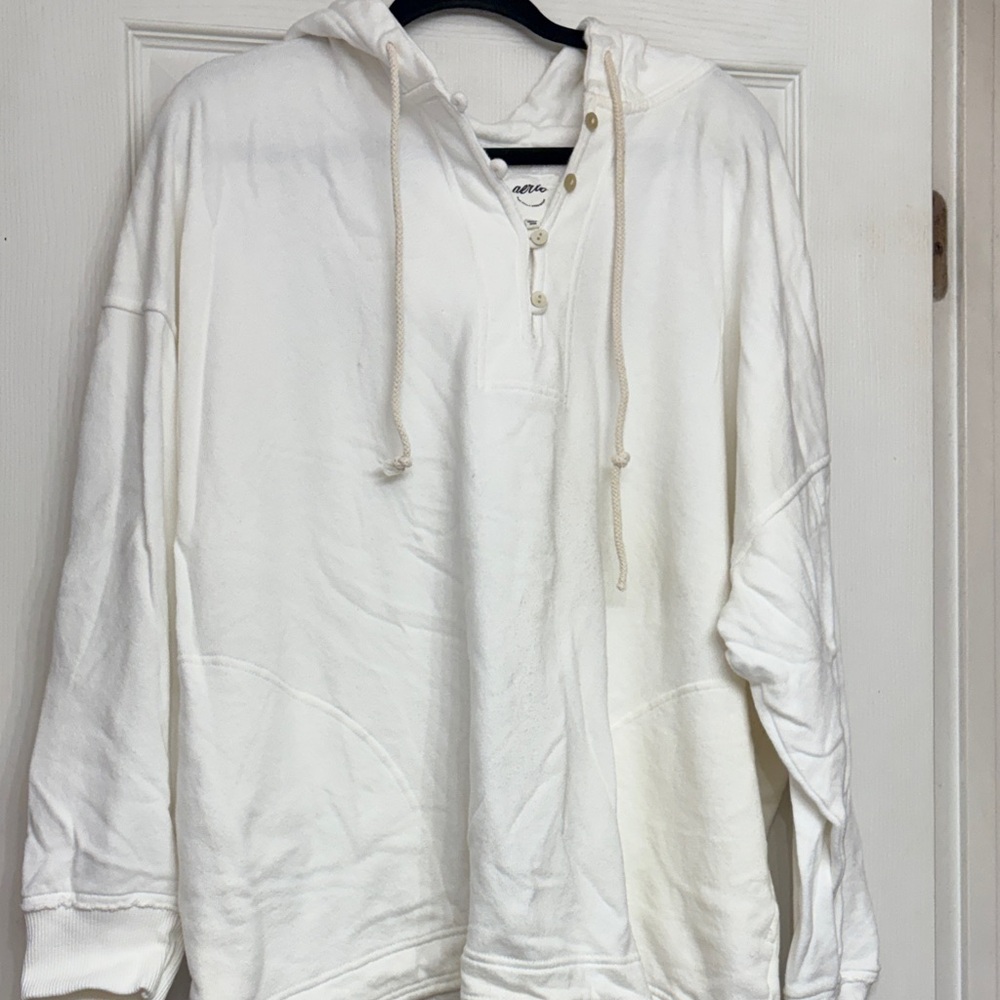 Aerie Off-White Hooded Women's Sweater